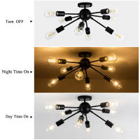 Modern Sputnik Ceilin Ganchillo Lámpara Colgante Satellite Iluminación Fuente De Luz Decorativa Para Sala De Estar Y Comedor Material De Hierro - details 23