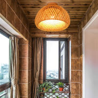 Lámpara De Techo De Bambú Moderna Y Sencilla Estilo Chino Tejida a Mano E27 Para Iluminación De Sala De Estar Y Comedor Decoración Del Hogar - details 7