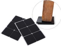 Non-Slip Rubber Furniture Pads, 12Pcs Wood Floor Protector Pad Table Chair Leg Floor Protectors Square Rubber Feet(Black) - details 3