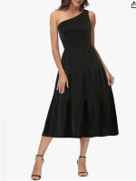 Vestido Midi De Verano Para Mujer Talla Grande Manga Corta Elegante Y Cómodo Vestido Y2K Flujo Vestido De Oficina Para Salir - details 2