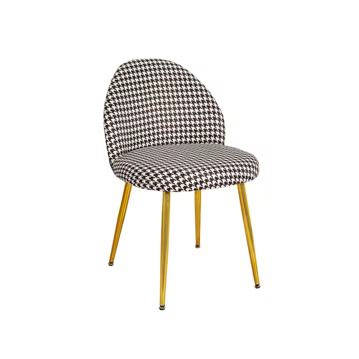 SILLA  PATA GALLO PATAS METAL DORADAS HM122201 FIJALO - 1
