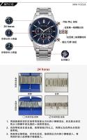 Reloj De Hombre MINI FOCUS Clásico Negocios Casuales Impermeable Cuarzo Acero Inoxidable Pantalla Redonda Antigolpes Correa De Acero - details 13