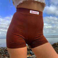 Shorts De Motociclista Blancos Con Bordado De Letras Para Mujer Cintura Alta Algodón Y Poliéster Estilo Casual De Verano - details 0