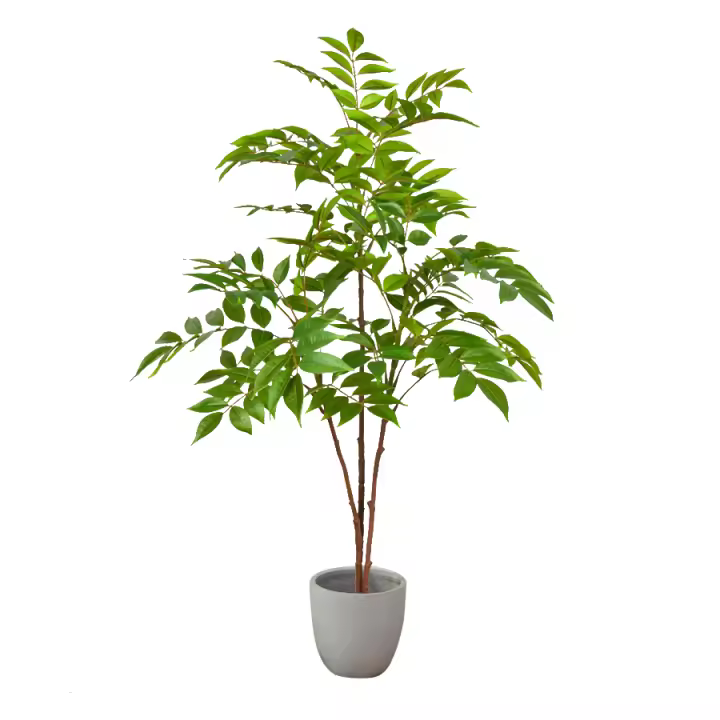 Arbusto Artificial De Ficus Grande 76-140cm Hojas De Palma Verdes Postizas Para Decoración De Jardín Y Hogar Material Plástico - 1