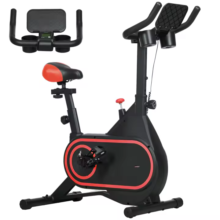 SPORTNOW Bicicleta Estática Bicicleta de Fitness con Resistencia Ajustable en 8 Niveles Pantalla LCD Volante Silencioso y Soporte para Botella Carga 150 kg para Entrenamiento en Hogar Gimnasio - 1