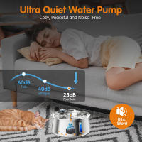 Máquina De Beber Para Gatos Y Perros De Acero Inoxidable 4L Con Bomba Ultra-Silenciosa Adecuada Para Una Variedad De Mascotas - details 3