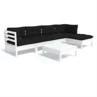 VIDAXL conjunto de muebles para exterior gris antracita y blanco de madera de pino maciza - 1