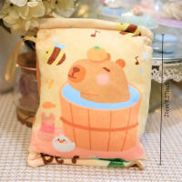 Muñeco De Peluche Kawaii Capybara Con Bolsa De Alimentos Cojín De Tela Suave Para Niños Y Adultos Regalo De Nacimiento Creativo Con 2 Cubos De Capybara - details 1