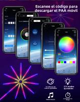 Tira De LED RGBIC Con Control De Voz Bluetooth Y Tiempo De Fondo De Fuegos Artificiales Coloridos USB Para Ambiente Y Música - details 6