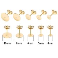 50pcs Base De Pendientes Con Patas Y Aros Para Cabochones De 3-4-5-6-8-10mm Para Fabricación De Joyas DIY Metal Cobre Platinado 925 - details 1