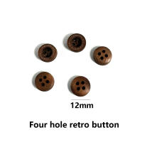 Botones De Madera Natural 50pcs Botón De Ojos Cuatro Holes Para Camisa De Algodón Alta Calidad Birch Teak Color Primario Para Niños - details 3