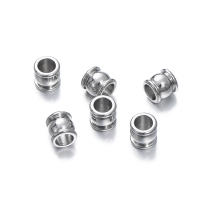 10Pcs Perlas De Acero Inoxidable Con Grandes Agujeros 4-10mm Para Creación De Joyas Pulseras Y Collares DIY - details 3