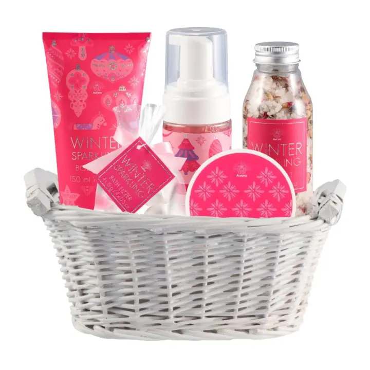 GIFTSET LOTUS 5 PZAS PARA MUJER------CONTIENE SAL DE BAÑO 250g, MANTECA CORPORAL 50ml, EXFOLIANTE CORPORAL 150ml, 4 BOMBAS DE BAÑO Y CESTA BONITA -------PERFECTO PARA REGALOS DE MUJER-----MARCA AURORA - 1