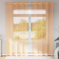 vidaXL Cortinas de gasa con ojales 2 uds negro140x225 cm en color Negro/Blanco/Tuquesa y más | protección solar decorativa para ventanas hogar oficina dormitorio fácil de instalar - details 4