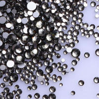 1440Pcs Cristales De Vidrio AB Para Arte De Uñas DIY Tamaños Mixtos Adhesivo Negro Rhinestones Redondos Para Decoración De Uñas - details 9