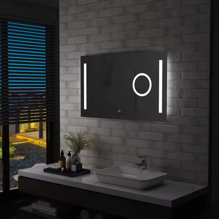 vidaXL Espejo de pared de baño con LED y sensor táctil 100x60 cm - 1