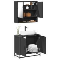 vidaXL Set de muebles de baño 2 pzas madera contrachapada en color Roble Sonoma/Gris sonoma/Marrón roble y más | almacenamiento funcional diseño moderno para baño dormitorio sala - details 4