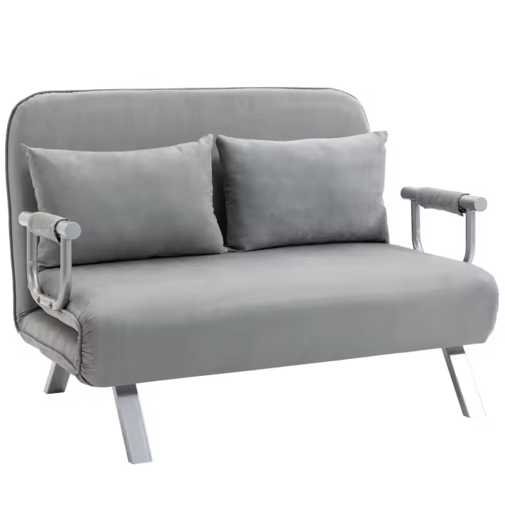 Cecodadi sofá Cama Doble características y camisas, sofá ajustable, máx 150 kg, gris Claro - 1