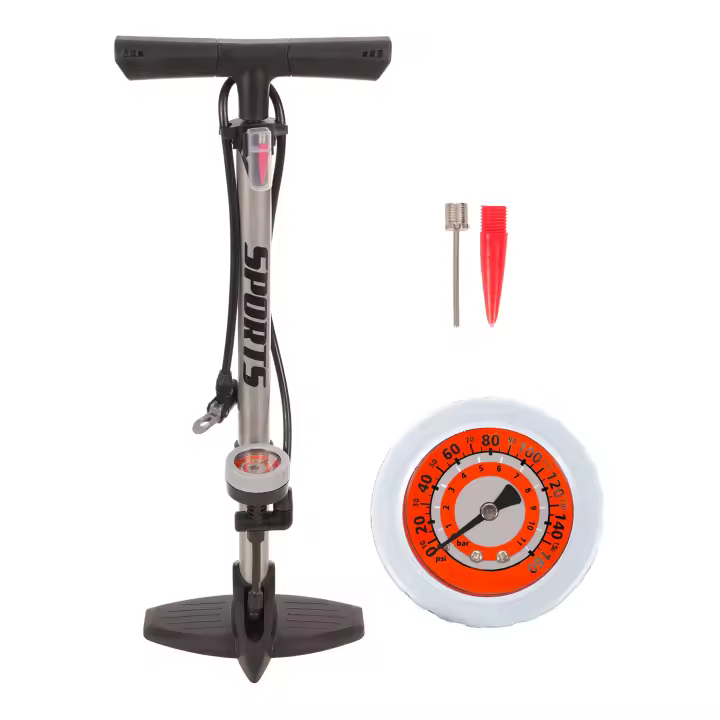 DEKORA SOUL Bomba de Pie Profesional para Bicicleta con Manómetro - Compatible con Válvulas Presta y Schrader - Alta Presión 160PSI - 1