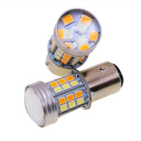 Bombilla LED Dual Color T20 7443 W21/5W 1157 BAY15D 45SMD T25 3157 P27/7W Para Luz De Señal Y DRL De Coche 12V Universal - details 7