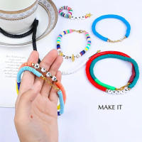Kit De Hacer Pulseras Con Cuentas De Arcilla Planas Para Principiantes 7000Pcs Con Encantos Para Fabricación De Joyería - details 3