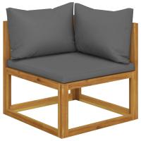 vidaXL Banco de jardín de 2 plazas con cojines gris oscuro - details 1