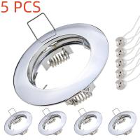 5Pcs Luz De Punto LED Recargada Con Soporte Redondo Y Porta Lámpara MR16 Fijación En Techo 60mm Para Vestíbulo Y Salón - details 1