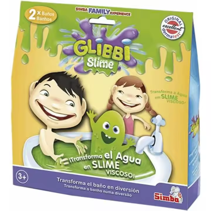 GLIBBI SLIME - Para 2 usos - Convierte el Agua en Slime Pegajoso de Color Verde - Juguete Sensorial y de Baño para Niños - 1