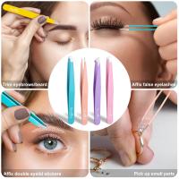 Set De 6 Tweezers Para Cejas Con Estuche Cepillo Para Pestañas Y Peluca Herramientas De Peluquería De Acero Inoxidable - details 5