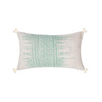 Funda De Cojín Decorativa Verde Con Estampado Geométrico Y Lazos Para Sofá Sala De Estar Dormitorio 100% Poliéster Lavable - details 15