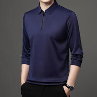 Camisa Polo De Manga Larga Para Hombre En Color Sólido Moda Casual Top Polyester Transversal De Cuatro Estaciones - details 13