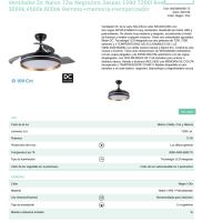 FABRILAMP Ventilador Dc Nalon 72w Negro/oro 3aspas 109d 7200l 6vel 3000k,4500k,6000k Remoto+memoria+temporizador Incluye mando a distancia y dos tijas de 10 y 25 centímetro Productos originales calidad de confianza - details 3