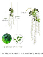 12pcs Guirnalda De Flores Artificiales De Wisteria Colgante Vinatera De Seda Para Decoración De Hogar Y Bodas Exterior - details 1