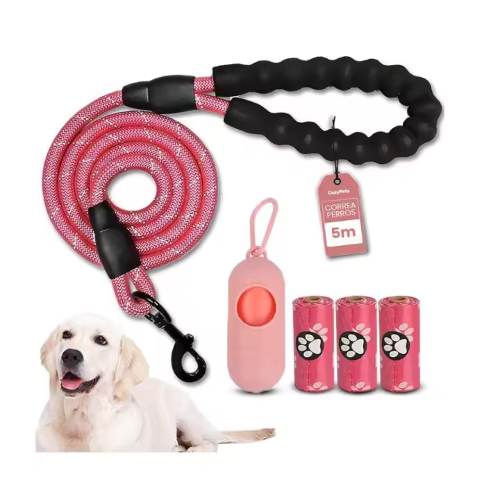 COZYPETS Correa para Perros Medianos y Grandes - Correa Básica de 5m con Mango Acolchado para Adiestramiento - 1