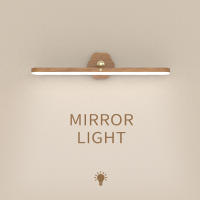 Lámpara De Noche LED De Madera Con Espejo Luz Frontal Recargable Magnética Para Dormitorio Lámpara De Borde Táctil - details 0