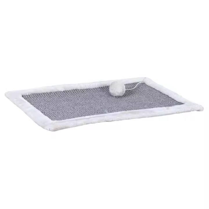 TRIXIE Alfombrilla Rascadora, Borde de Felpa,55×35cm,Gris - 1