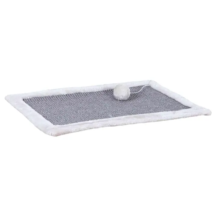 TRIXIE Alfombrilla Rascadora, Borde de Felpa,55×35cm,Gris - 1