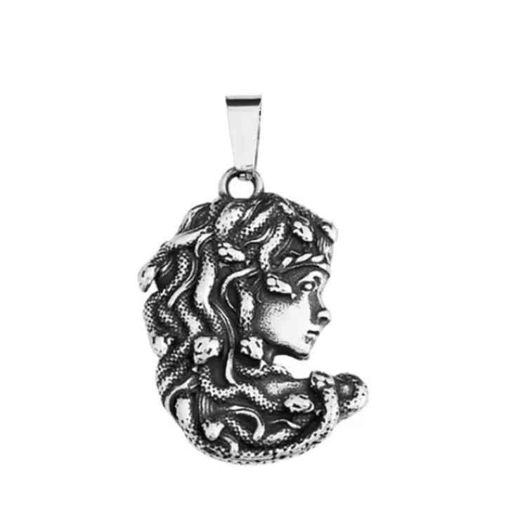 Collar Colgante Medusa Pequeño Tamaño Vintage Estilo Gótico Acero Inoxidable Mitología Griega Para Hombres Y Mujeres Regalo De Fiesta Joyería - 1