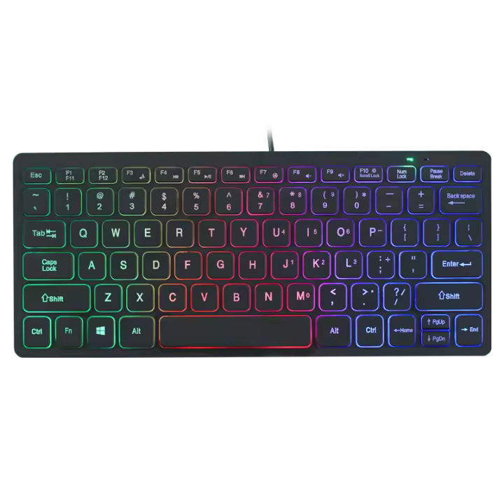 Teclado M70 Slim Con Cable APAYADO Mini Teclado De Colores Brillantes Con Keycaps Transparentes Y Sonido De Click Bass RGB Para Desktop Laptop Tablet - 1