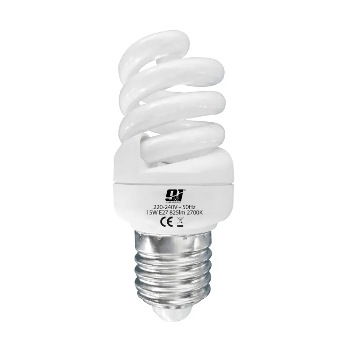 ORION91 Bombilla Ahorro ESPIRAL MICRO T2 E27 15w 900lm Blanco Cálido 2700k 6000h Orion91 Simply - SpazioLuzio - 1