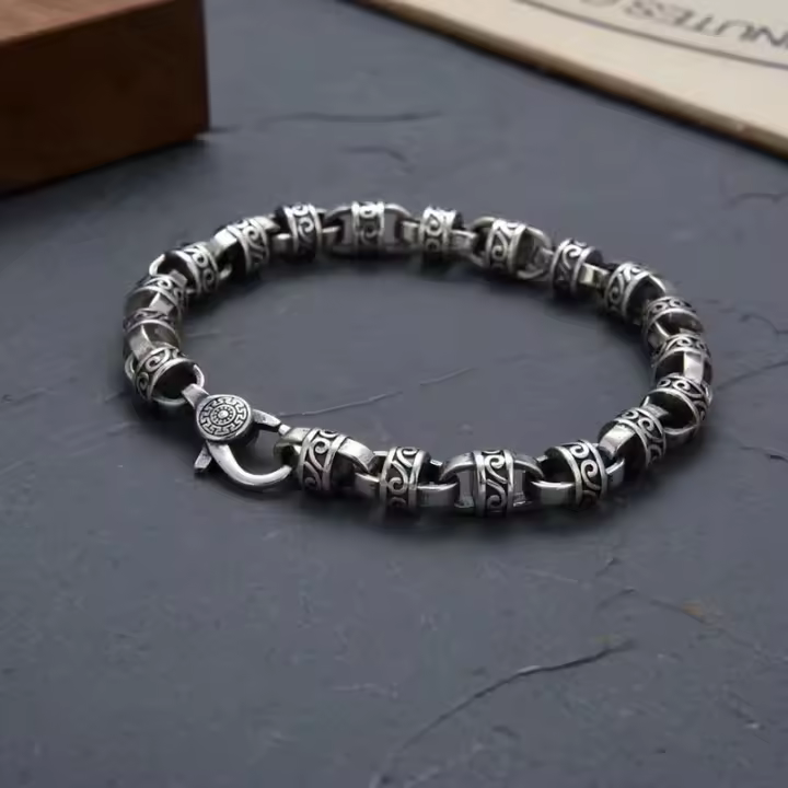 Pulsera De Moda Creativa Con Patrón De Hierba De Rotura Para Hombres Y Mujeres Joyería Hip-Hop De Aleación De Cobre Y Aluminio Vintage - 1