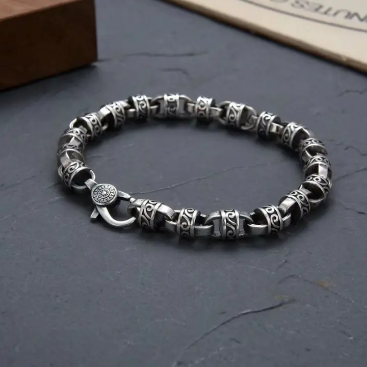 Pulsera De Moda Creativa Con Patrón De Hierba De Rotura Para Hombres Y Mujeres Joyería Hip-Hop De Aleación De Cobre Y Aluminio Vintage - 1