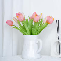 5pcs Arreglo De Tulipes Artificiales En Silicona Para Decoración De Fiestas Centro De Mesa De Sala De Estar Disposición Floral - details 3