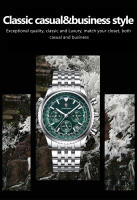 Reloj De Hombre POEDAGAR Casual Lujoso Impermeable Con Luminiscencia Cronógrafo Date Cuarzo Acero Inoxidable Deportivo Para Muñeca - details 2