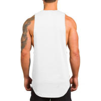 Camiseta De Algodón Transpirable Para Hombres Verano Sin Mangas Deporte Fitness Gimnasio Running Tops De Hombros Vazios - details 14