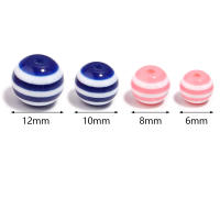 50/100pcs Resin Stripe Beads Redondas De Color Para Hacer Joyas DIY Pulsera Con Accesorios De Manualidades Cuentas Espaciadoras - details 0