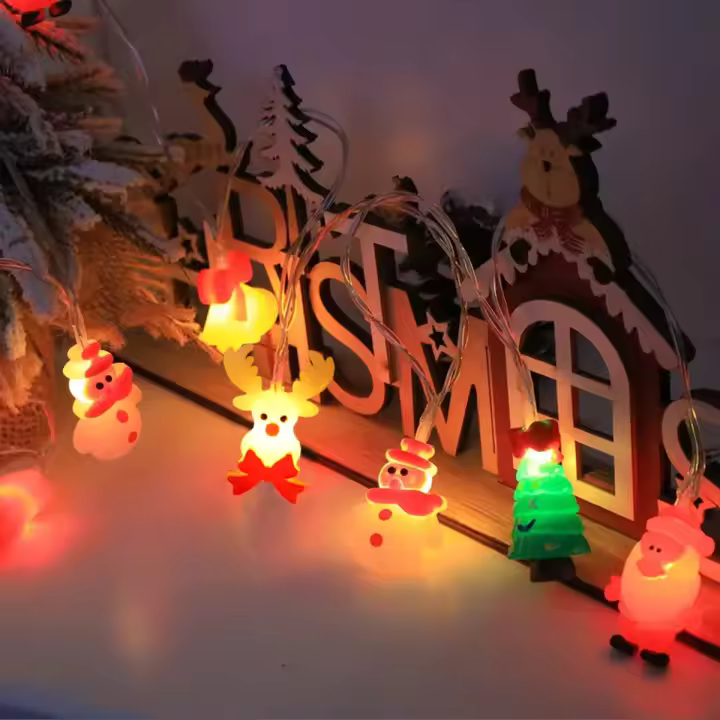 Luces De Navidad LED Con Diseños De Santa Claus Snowman Y Árbol De Navidad En Silicón Gel Para Decoración De Fiesta - 1