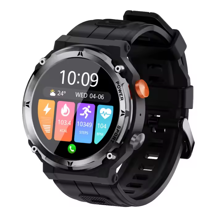 Reloj Inteligente Llamadas Bluetooth, Pulsómetro/Oxímetro/Podómetro 1,39 "Pantalla Android iOS - 1