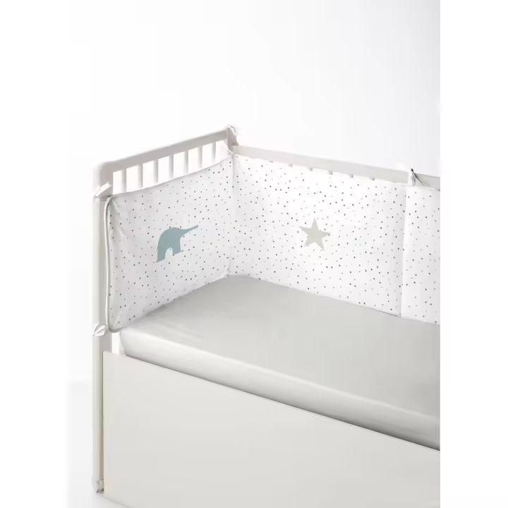 PROTECTOR DE CUNA/MAXICUNA INFANTIL BEBÉ 100% ALGODÓN REGALAME HACIENDO EL INDIO FABRICADO EN ESPAÑA - 1