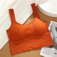Top De Gimnasio Para Mujer En Color Transparente Y Negro Anti-Sudor Shockproof Push up Deporte Yoga Entrenamiento Top Corto Sin Costuras - details 7